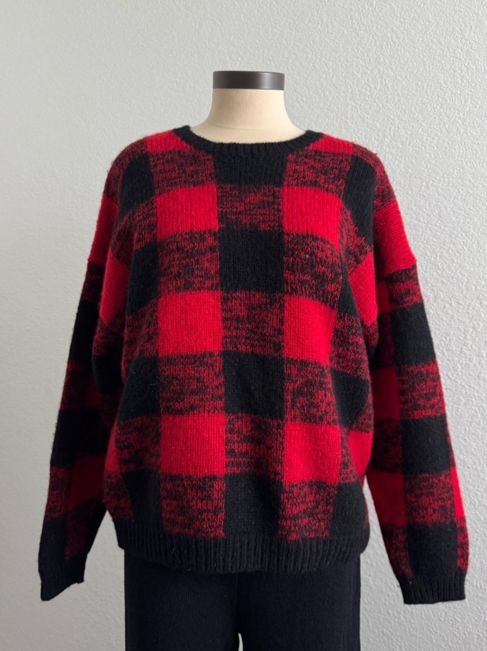 Vintage Gap Plaid / Buffalo Check Wool Sweater